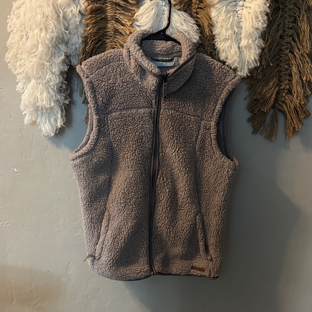 Free Country Gray Sherpa Fleece Vest
